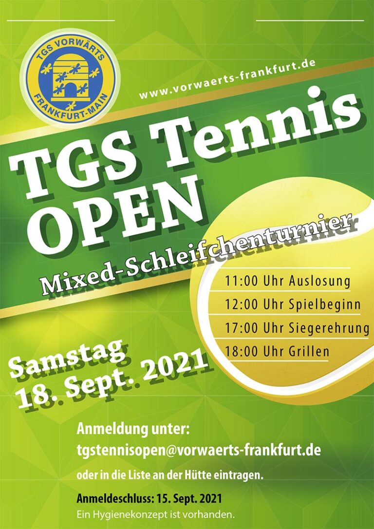 TGS Tennis Open für alle Mitglieder der TennisAbteilung TGS Vorwärts